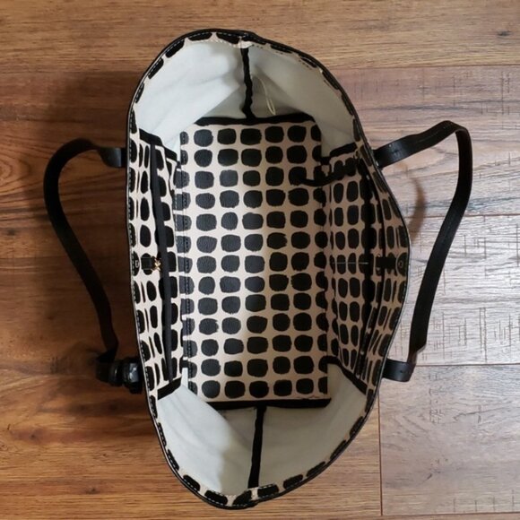 KATE SPADE NEW YOUR HAWTHORNE LANE RYAN BLACK/CREAM TOTE BAG - Picture 3 of 13